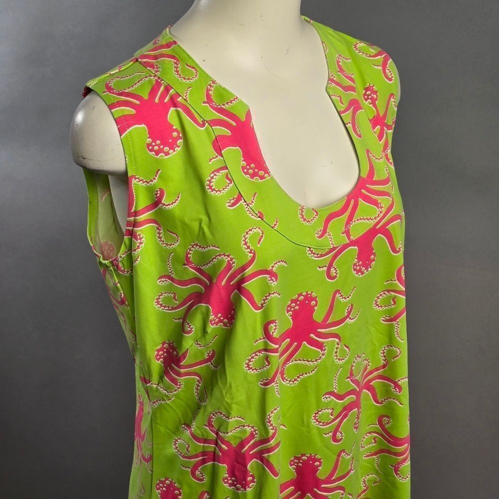 Katherine Way Lime and Fuchsia Swim Coverup (Rack3) - Picture 3 of 9